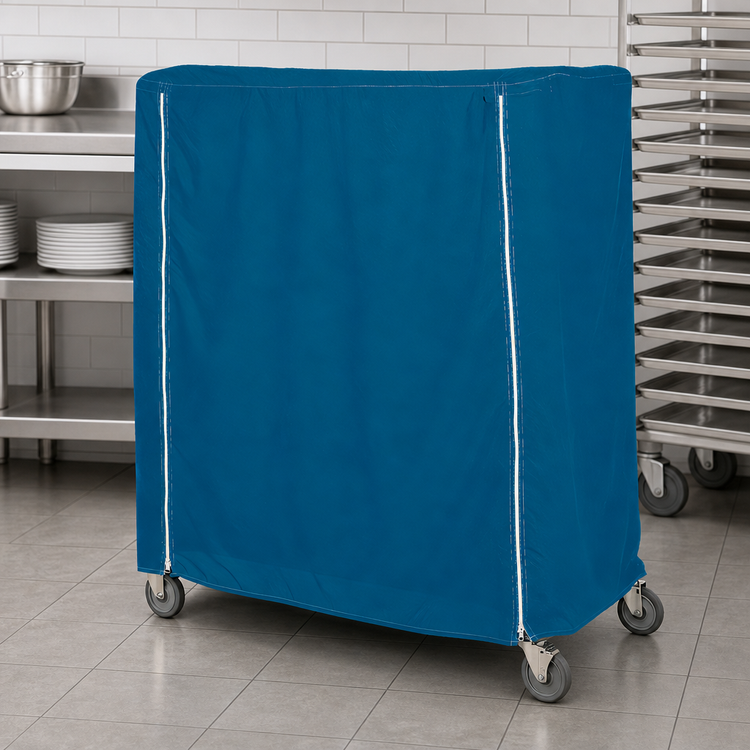 Product image #3 for Metro 48 x 24 x 54 Inch Queen Mary & Banquet Cart Cover, Uncoated Nylon, Mariner Blue