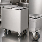 Thumbnail image #3 for Eagle Group MIC2825 Mobile 120 lb Insulated Stainless Steel Ice Caddy with Removable Cover and Casters