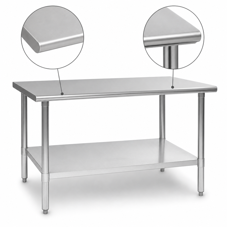 Product image #3 for Eagle Deluxe Series Stainless Steel Top Work Table with Adjustable Undershelf, 48 x 24 Inches