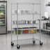 Thumbnail image #3 for Metro Super Erecta Chrome Wire Stem Caster Cart with 4 Shelves, 60 x 18 x 69 Inches