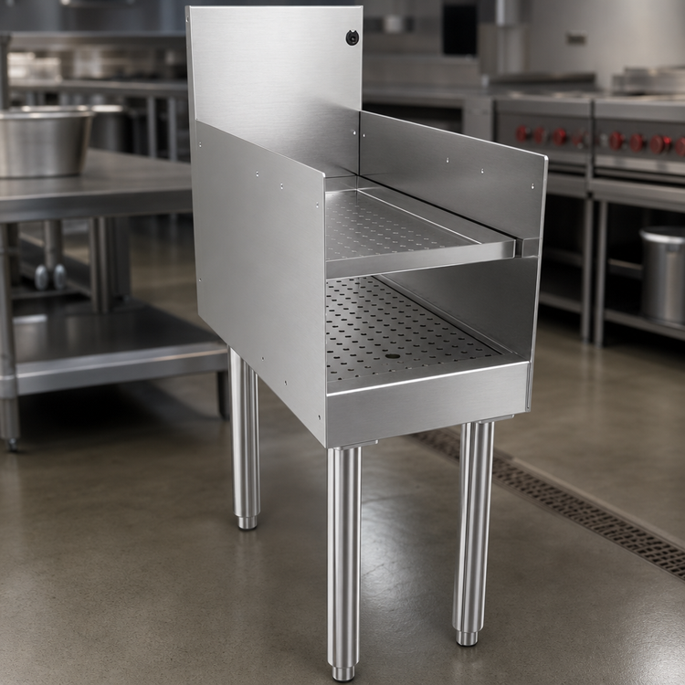 Product image #3 for Glastender Free-Standing Recessed Drainboard, 12-Inch Wide x 24-Inch Deep, Stainless Steel