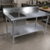 Thumbnail image #3 for John Boos 48-Inch Stainless Steel Prep Table with Left Sink Bowl and 5-Inch Backsplash