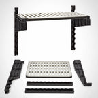 Thumbnail image #4 for Cambro Camshelving® Elevation EWSSK2442V1580 24 x 42 Inch Vented Wall Shelf Kit, Brushed Graphite, 15-Inch Uprights