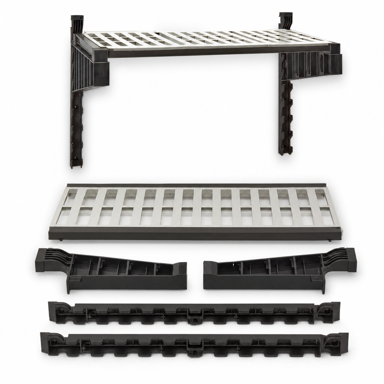 Product image #3 for Cambro Camshelving Elevation Series Wall-Mounted Vented Shelf Kit, 18 x 30, Brushed Graphite
