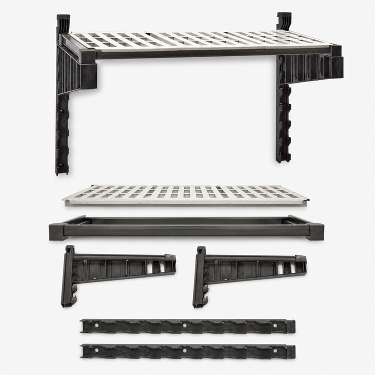 Product image #3 for Camshelving Elevation Series Wall-Mounted Vented Shelf Kit, 21 x 30 Inches, Brushed Graphite, with 15-Inch Uprights