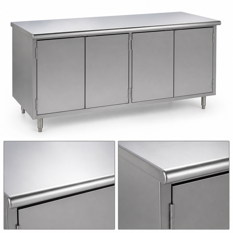 Product image #3 for Eagle Group Spec-Master 84-Inch Wide Stainless Steel Plate Cabinet with 4 Hinged Doors