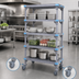 Thumbnail image #3 for Millenia Mobile Polymer Shelving Starter Unit with 4 Open Grid Shelves, 36 x 24 x 62 Inches