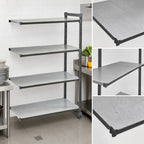 Thumbnail image #3 for Cambro Camshelving® Basics Plus CBA246072S4580 4-Tier Solid Polymer Add-On Shelving Unit, 60"W x 24"D x 72"H, Brushed Graphite