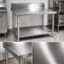 Thumbnail image #3 for BK Resources 30 Inch x 24 Inch Stainless Steel Work Table with 5 Inch Riser and Adjustable Undershelf