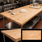 Thumbnail image #3 for John Boos BKSC28O Wood Bakers' Table Top, 132 x 48 x 2-1/4 Inch, Edge-Grain Flat Top, Northern Hard Rock Maple