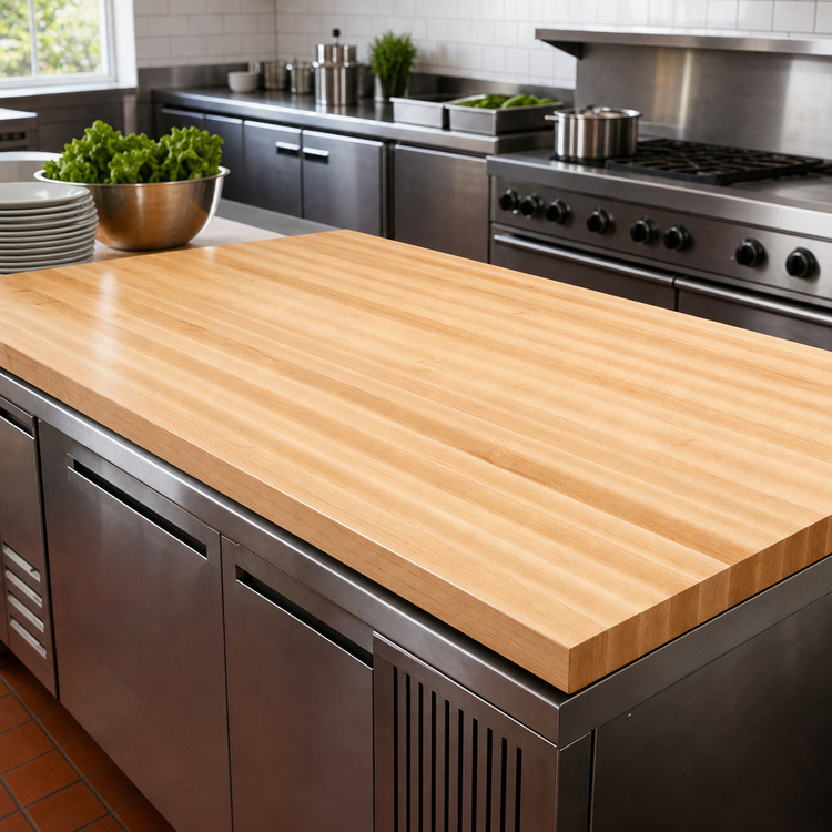 Product image #3 for Boos Block 132" x 30" Edge Grain Northern Hard Rock Maple Kitchen Countertop