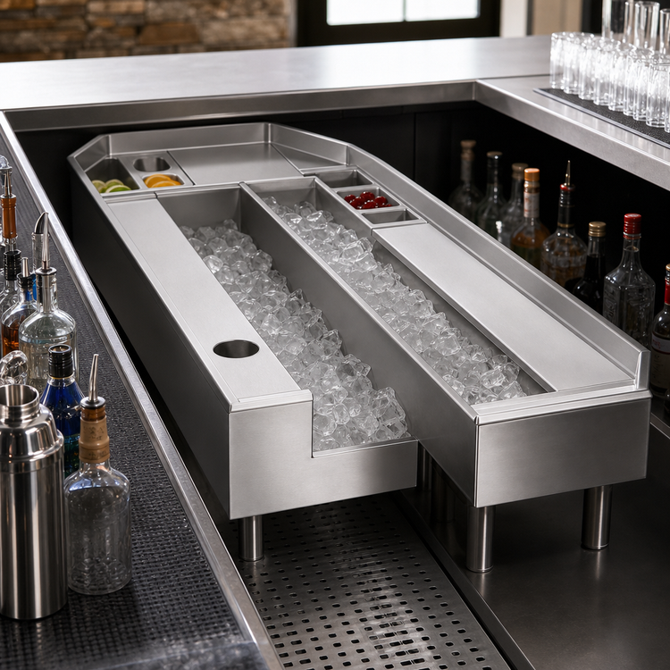 Product image #4 for Eagle Group 1800 Series 36 x 24 x 8-Inch Pass-Thru Ice Chest, Stainless Steel