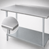 Thumbnail image #3 for Advance Tabco FMG-369 108-Inch x 36-Inch 304 Stainless Steel Work Table with 1-1/2-Inch Rear Splash and Galvanized Undershelf