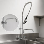 Thumbnail image #3 for BK Resources BKF-VSMPR-WB-AF18-G Splash-Mount Pre-Rinse Assembly, 8-Inch Centers, 18-Inch Add-On Faucet, 44-Inch Hose, Ceramic Valves