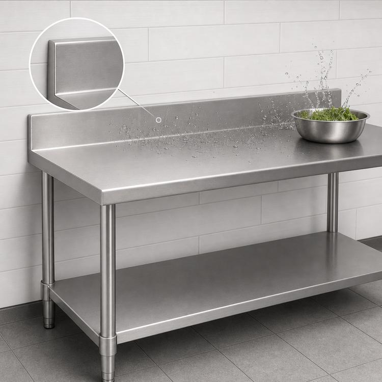 Product image #3 for Eagle Spec-Master Marine Series Stainless Steel Work Table With Backsplash and Undershelf, 84-Inch W x 24-Inch D