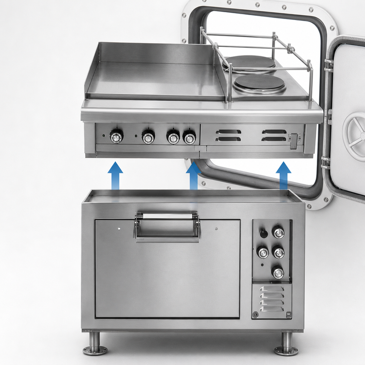Product image #4 for Lang Marine 36-Inch Electric Heavy Duty Range with 3 Hot Tops and Standard Oven Base