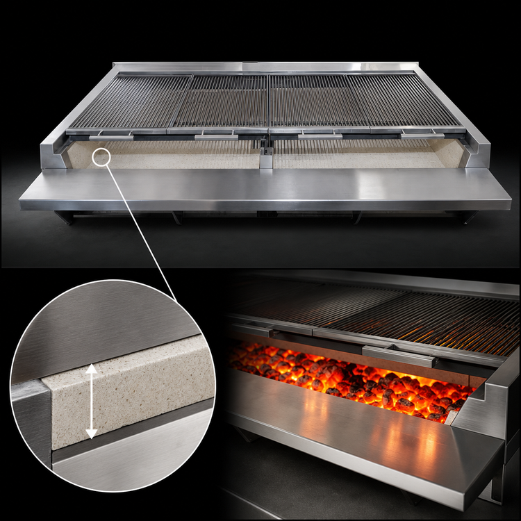 Product image #3 for Titan 60-Inch Modular Solid Fuel Broiler with Steel Bar Grates