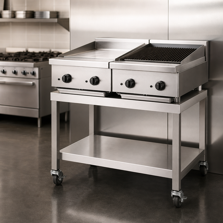 Product image #3 for Garland E24 & G24 Series Stainless Steel Equipment Stand, 72-Inch Wide, Tubular Legs