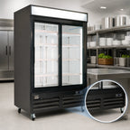 Thumbnail image #3 for Kelvinator Commercial KCHSGM48R 48 Cu. Ft. 2-Section Sliding Glass Door Merchandiser Refrigerator, Self-Contained Bottom-Mount