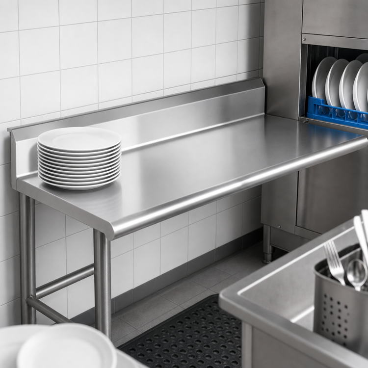 Product image #3 for Omcan 36-Inch Left-Side Clean Dish Table, 18-Gauge 304 Stainless Steel