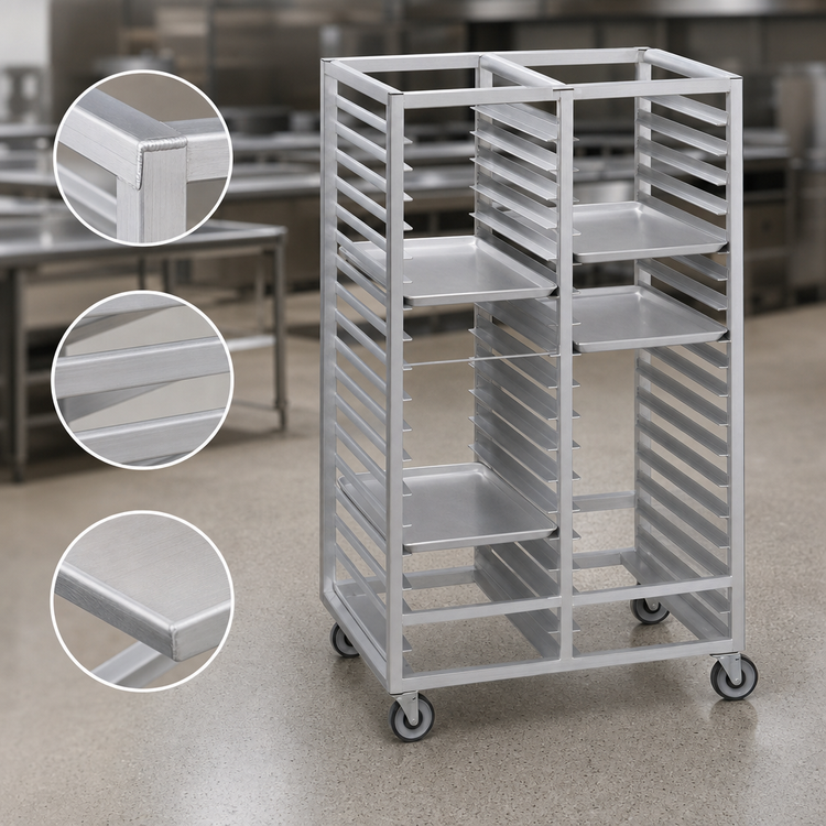Product image #3 for Channel Manufacturing Standard Series Double Section Aluminum Cafeteria Tray Rack, 70-Inch High, 48 Tray Capacity
