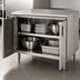 Thumbnail image #3 for Advance Tabco Special Value Series Economy Enclosed Cabinet Base Work Table, 48W x 30D, 16 Gauge 304 Stainless Steel Top