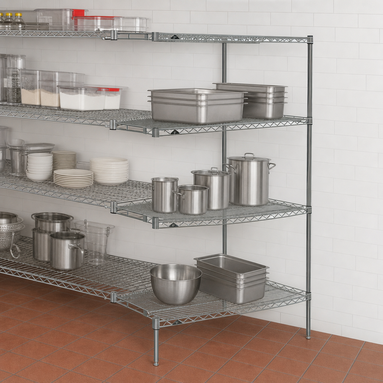 Product image #3 for Metro Super Erecta Chrome Plated Wire Add-On Shelving Unit, 24 x 24 x 63 Inches, 4 Shelves
