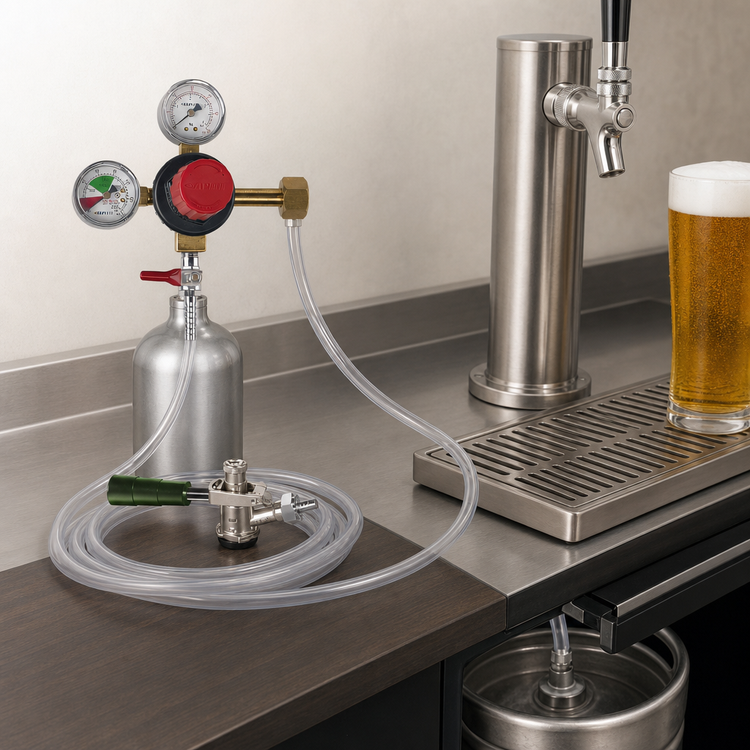 Product image #3 for Single-Faucet Draft Beer Kit with CO2 Regulator and Sankey Keg Tap