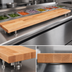 Thumbnail image #3 for John Boos 96-Inch Steam Table Cutting Board, Edge Grain Northern Hard Rock Maple with Adjustable Stainless Steel Supports