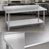 Thumbnail image #3 for Duke 84-Inch Long x 30-Inch Wide Stainless Steel Work Table with 1-1/8-Inch Straight Riser and Galvanized Undershelf