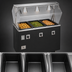 Thumbnail image #3 for Vollrath 2-Series Affordable Portable Deluxe 3-Well Mobile Hot Food Station with Buffet-Style Breath Guard and Enclosed Base