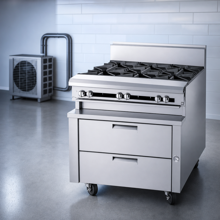 Product image #3 for Garland Polar Cuisine 66-Inch 4-Drawer Remote Refrigerator Base, Stainless Steel