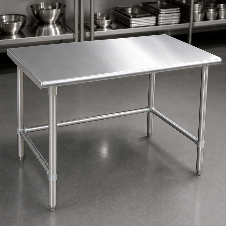 Product image #3 for John Boos Stallion 108-Inch x 36-Inch Stainless Steel Work Table with Safety Edge and Galvanized Base