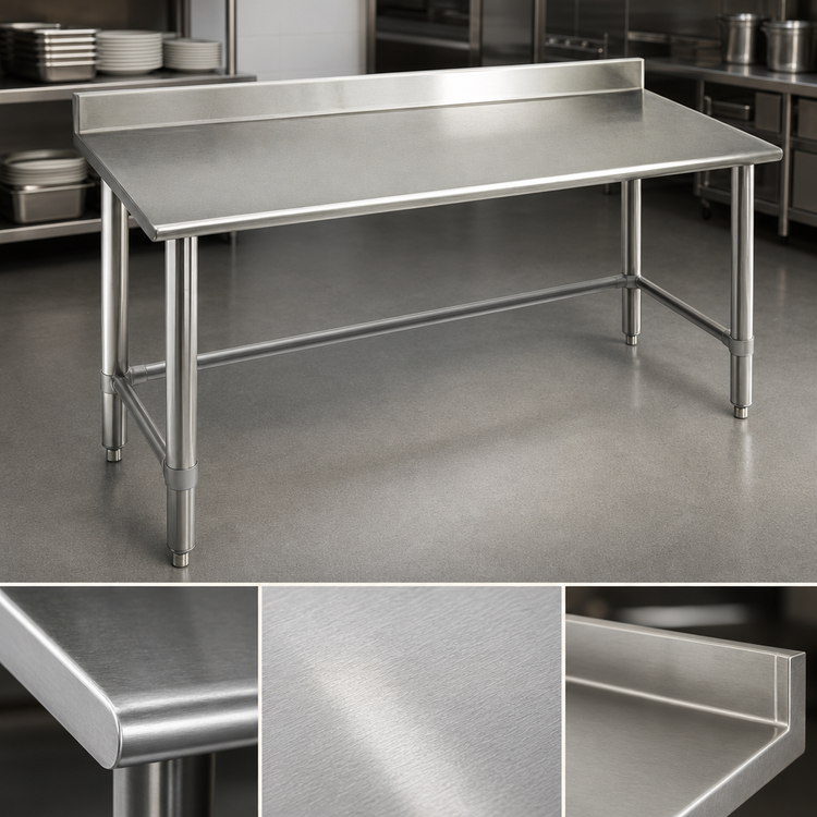 Product image #3 for Eagle Deluxe Series Stainless Steel Work Table with Backsplash, 60 x 30 Inches