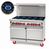 Thumbnail image #3 for American Range 48-Inch Green Flame Commercial Gas Range with 8 Open Burners and Double Storage Base