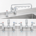 Thumbnail image #3 for T&S Brass UltraRinse 8-Inch Adjustable-Center Deck Mount Mixing Faucet with 18-Inch Swing Nozzle and 16-Inch Spray Arm