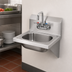 Thumbnail image #3 for 15-3/4-Inch Wall-Mount Stainless Steel Hand Sink with Low-Lead Gooseneck Faucet and Backsplash
