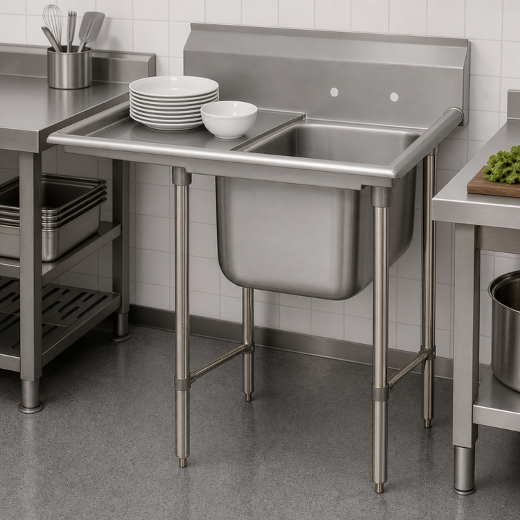 Product image #3 for Advance Tabco Special Value Regaline Single-Compartment Sink with Left-Hand Drainboard