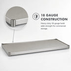 Thumbnail image #3 for Eagle Group SS1824S Commercial Solid Stainless Steel Shelf, 24 x 18 in., 18 Gauge, 304 Stainless Steel, Marine Edge Case of 4