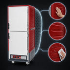 Thumbnail image #3 for Metro C5 Insulation Armour C539-HDS-4 Full-Height Mobile Heated Holding Cabinet, Dutch Solid Doors, Fixed Wire Slides, 17 Sheet Pan Capacity