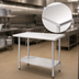 Thumbnail image #3 for Deluxe Series Stainless Steel Work Table with Adjustable Undershelf, 48 x 24 Inches