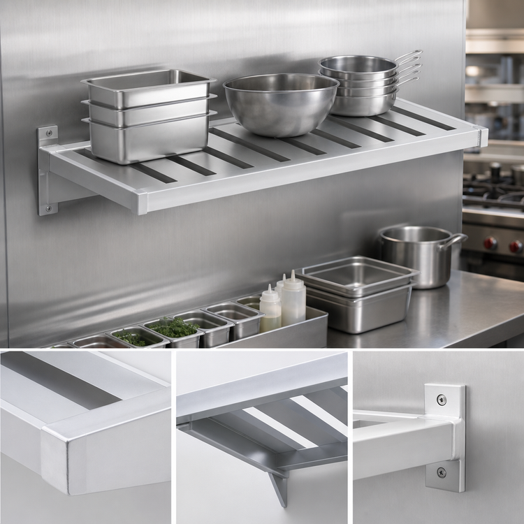 Product image #4 for New Age Adjust-A-Shelf T-Bar Wall-Mounted Aluminum Shelf, 66 x 18 Inches, 1,500 lb. Capacity