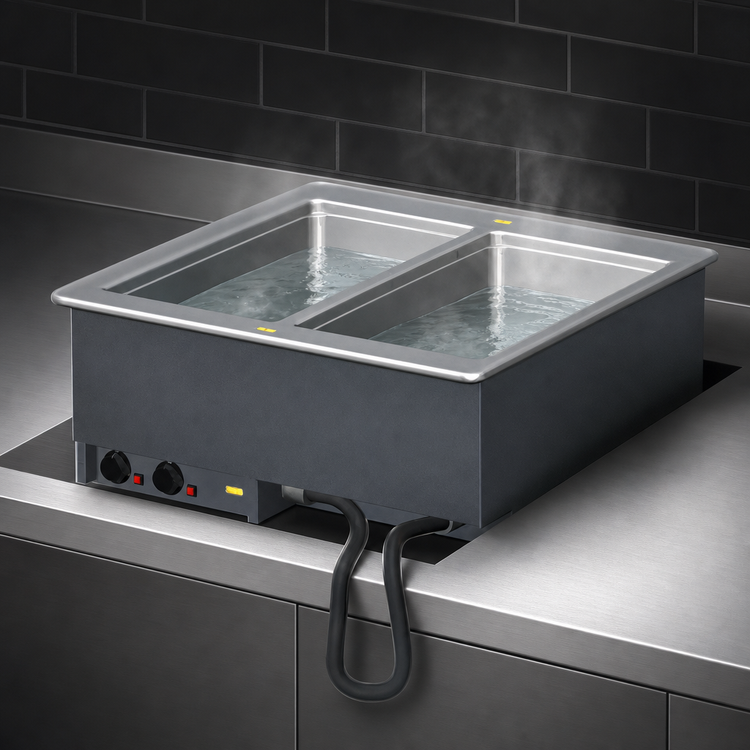 Product image #3 for Vollrath Two-Well Drop-In Electric Hot Food Well with Manifold Drain, Thermostatic Controls, 208V