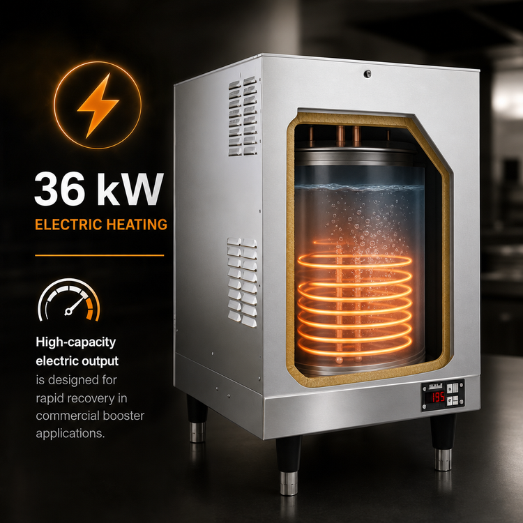 Product image #3 for Hubbell J1636 16-Gallon Electric Storage Booster Heater, 36 kW, Stainless Steel