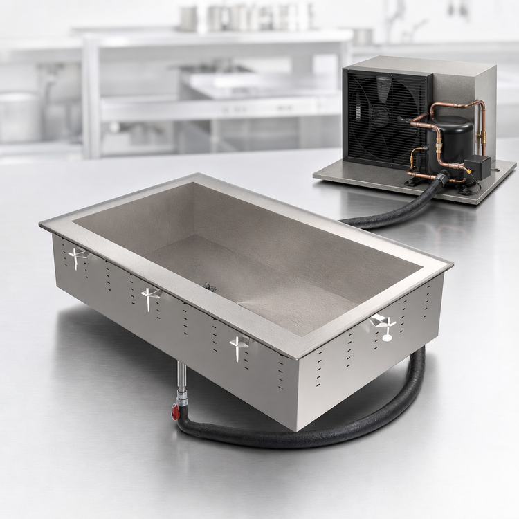 Product image #3 for Vollrath Remote Refrigerated Drop-In Cold Pan, 5-Pan, 6-5/8-Inch Deep Well