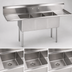 Thumbnail image #3 for John Boos E-Series 3-Compartment Stainless Steel Sink with Dual Drainboards, 102-Inch Wide