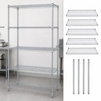 Thumbnail image #3 for Quantum WR86-2160C-5 60"W x 21"D x 86"H Stationary Wire Shelving Starter Kit, 5 Shelves, Chrome Plated