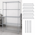Thumbnail image #3 for 60-Inch W x 21-Inch D x 86-Inch H Stationary Wire Shelving Starter Kit with 5 Shelves, Chrome Plated