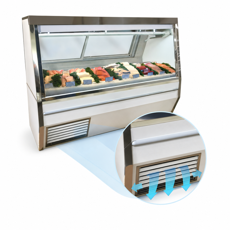 Product image #3 for Howard-McCray 34N Series 120-Inch Double Duty Fish/Poultry Refrigerated Service Case with Straight Glass Front