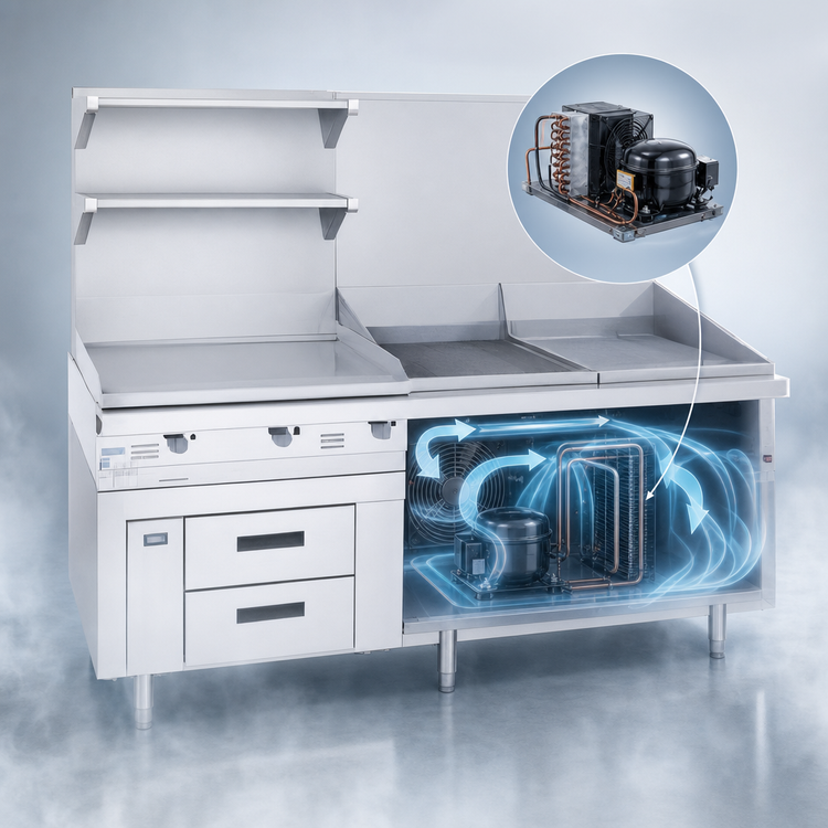 Product image #3 for Garland Arctic Fire 53 Inch Refrigerated Refrigerator Base with 2 Drawers